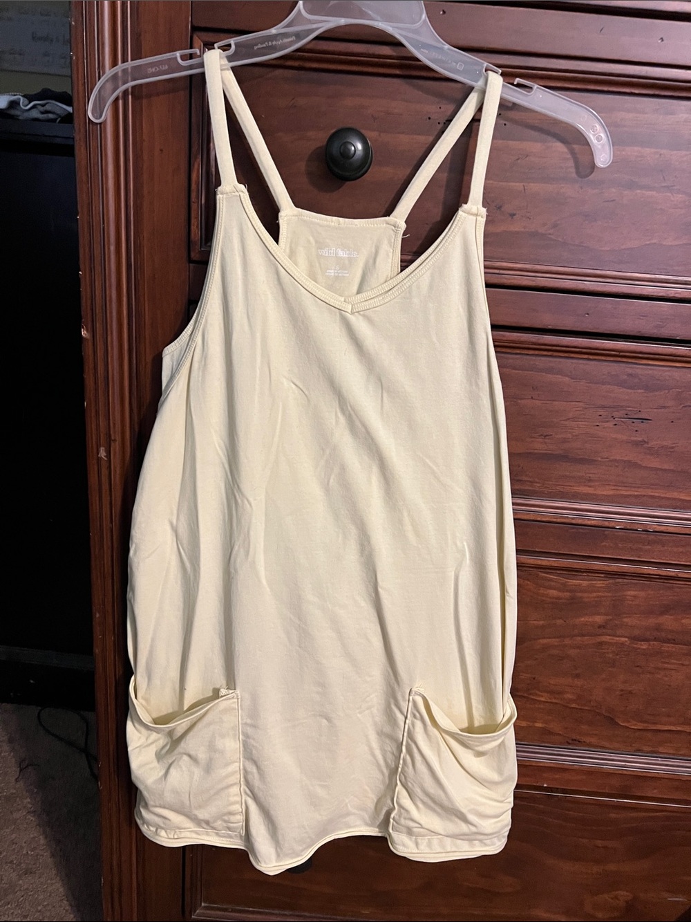 Wild Fable Women's Cream Double-Strap Pocket Tank Top Romper